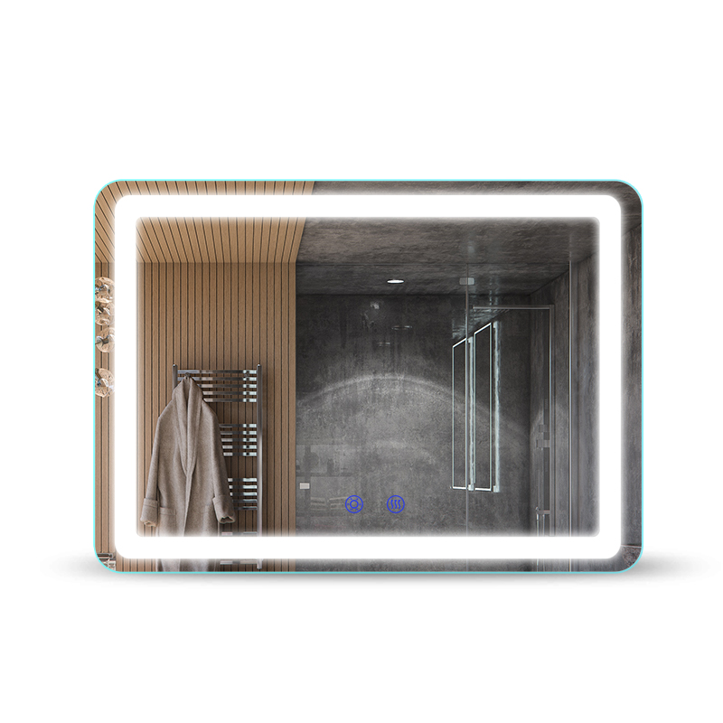 Suuret täyspitkät LED-kylpyhuonepeilit, joissa musta kehys sytyttää meikin peilin